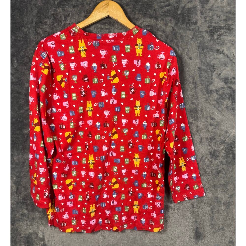 NOS NWT VTG 90s Disney Store Winnie The Pooh “Pooh Cocoa” Pajama Set Medium Red - Picture 8 of 15